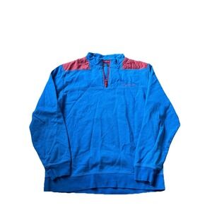 VINEYARD VINES Quarter Zip Pullover Sweater Men's MEDIUM M Red Blue Shep Shirt